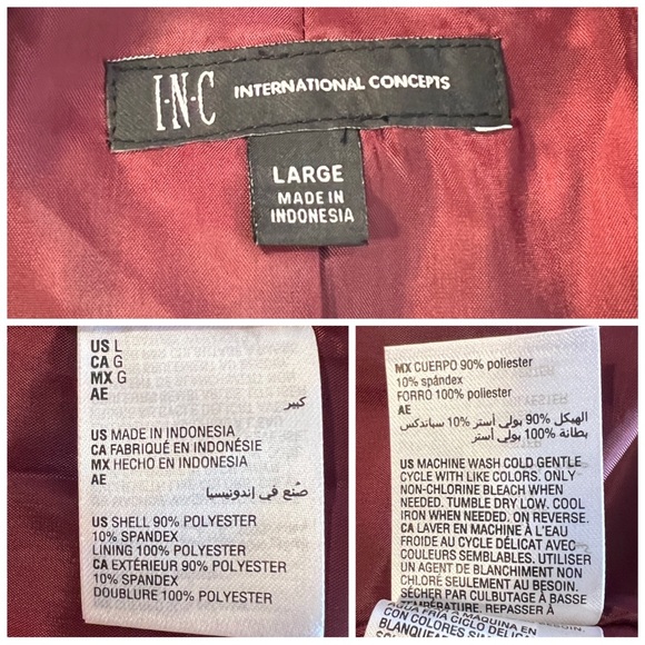 INC International Concepts Women’s Size Large Port Velvet Single Button Blazer - Picture 10 of 12